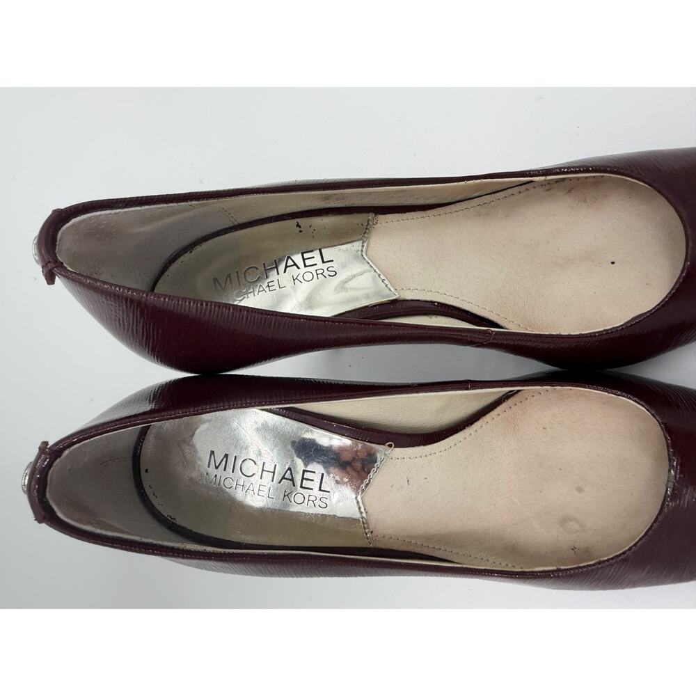 Michael Kors Pump Women's Leather Pointed Toe Stiletto Heel Sz 5.5M Deep Maroon - Picture 4 of 10